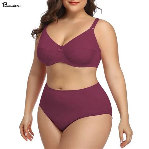 Beauwear 80D 120F Women S Plus Size Lingerie Set Sexy Plain Underwear