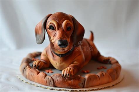 Lifelike Dachshund Dog Cake On White Background Stock Photo Image Of