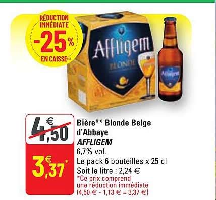 Promo Bi Re Blonde Belge D Abbaye Affligem Chez G Icatalogue Fr