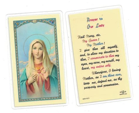 Prayer To Our Lady Laminated Prayer Card Rr294