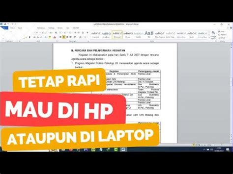 Cara Menyimpan Microsoft Word Agar Tidak Berantakan Di HP Dan Laptop