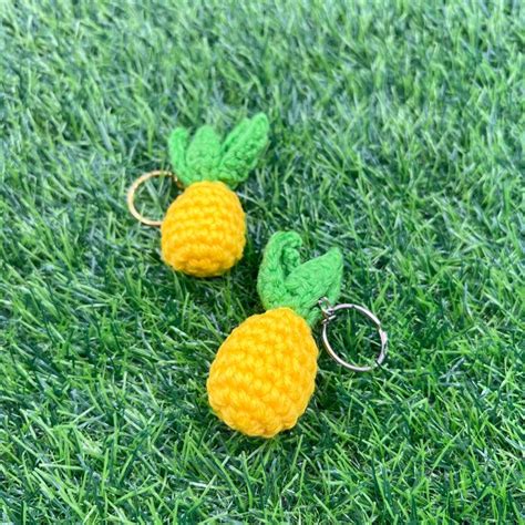 Pineapple Keychain Crochet Pineapple Keychain Crochet Keychain