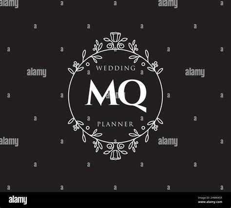 Mq Initials Letter Wedding Monogram Logos Collection Hand Drawn Modern