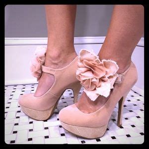 Shoes Brand New Nude Heels With Flower At Ankle Sz 65 Poshmark