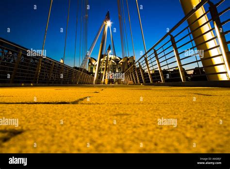 London Millennium bridge at night Stock Photo - Alamy