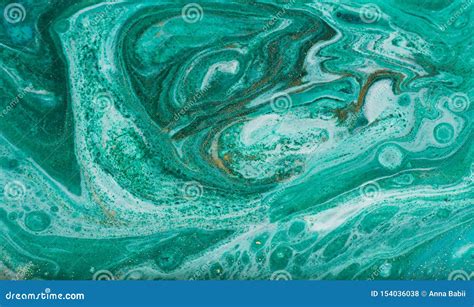 Green And Gold Marbling Pattern Golden Powder Marble Liquid Texture