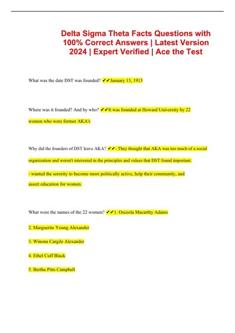 Delta Sigma Theta Bundled Exams with Complete Solution | Expert