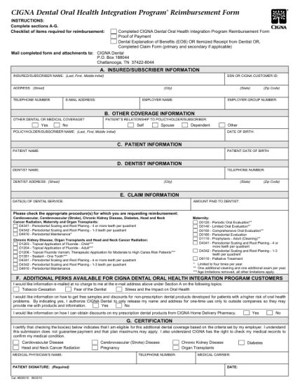 14 Cigna Claim Form Dental Free To Edit Download And Print Cocodoc