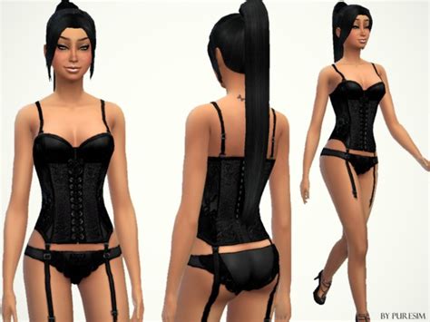 The Sims Resource Black Leather Lingerie