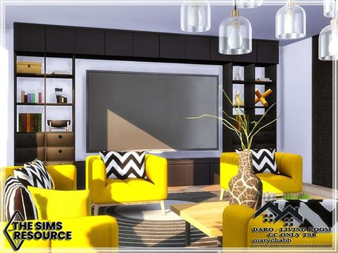 Marychabb S DARO Living Room CC Only TSR Sims House Sims 4