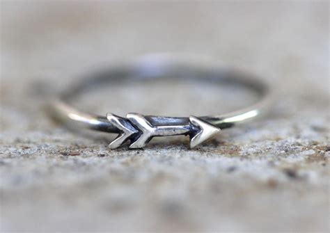 Silver Arrow Ring Sterling Silver Stacking Ring Daint Stacking Etsy