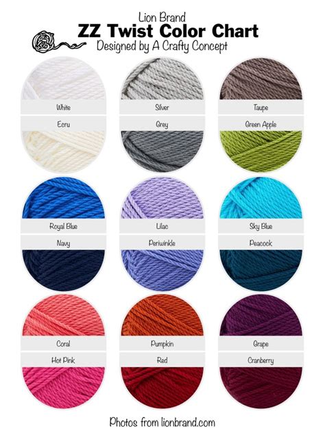 Lion Brand Yarn Free Color Charts A Crafty Concept