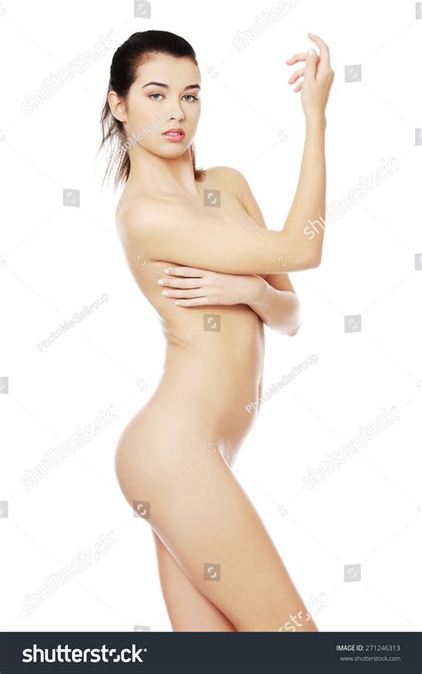 Side View Nude Woman Posing Camera Stock Photo Shutterstock