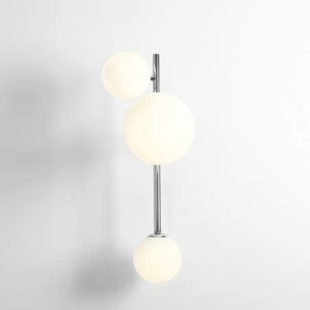 Designer Dione White Chrome Glamour Glass Balls Wall Lamp Aldex