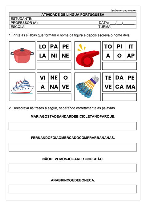 Atividade Consciência Fonológica 1 Ano - 5