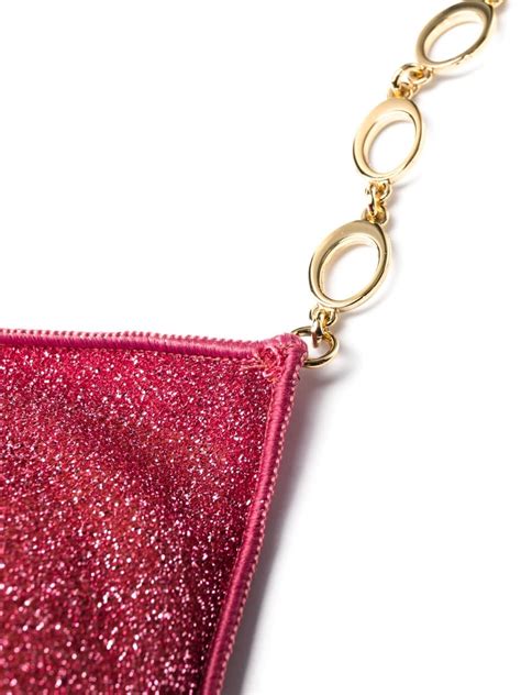 Os Ree Chain Link Detail Lurex Bikini Pink Farfetch