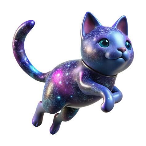 Cosmic Kitten A Galaxy Themed 3D Render 55853161 PNG