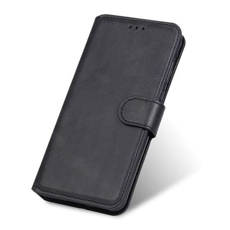 LG K50 noir Coque de téléphone portable en cuir PU à rabat étui