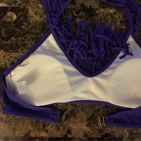 Topmelon Collection Swim Hp Purple Fringe Halter Bikini Top Poshmark