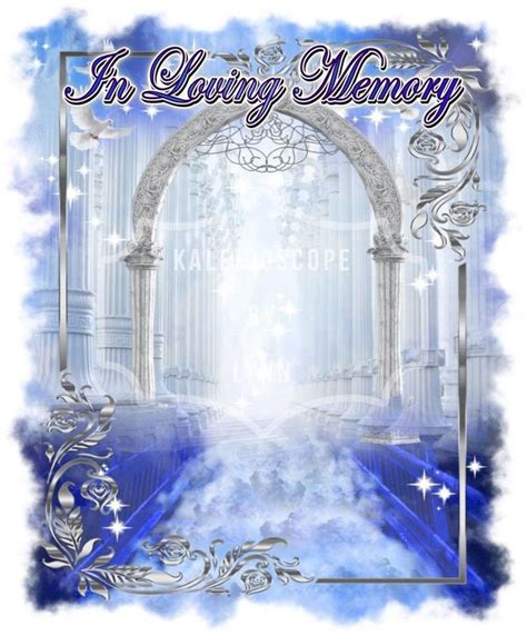 Blue Heavens Gate Angel Memorial PNG Add Photo Rest In Peace Template