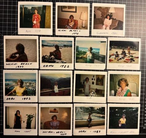 LOT OF 15 VINTAGE 80s FOUND PHOTO POLAROIDS CUTE BLONDE WOMAN BEACH VACATIONS EBay