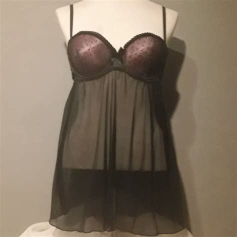 Intimates Sleepwear Nwot Lingerie Teddy W Pink And Blk Polka Dot Poshmark