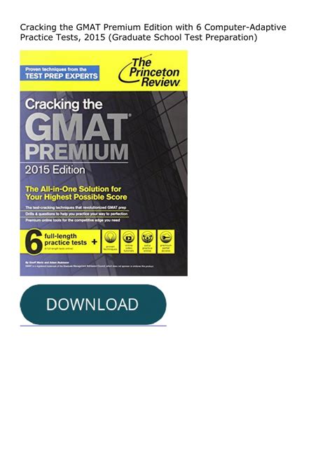 Cracking The Gmat With 2 Computer Adaptive Practice Tests 2018 Edition The Strategies Practice And Review You Need For The Score You Want Graduate School Test Preparation 4