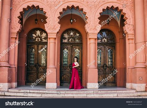 Sensual Beautiful Blonde Woman Posing Red Stock Photo Shutterstock