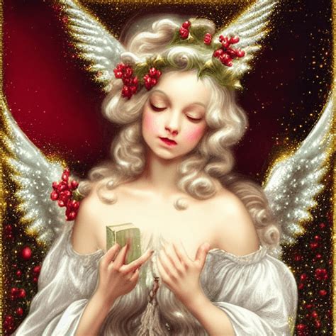 Fantasy Vintage Christmas Angel · Creative Fabrica