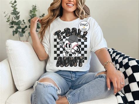 T Ball Aunt Png Image Tee Ball Groovy Retro Black Design Sublimation