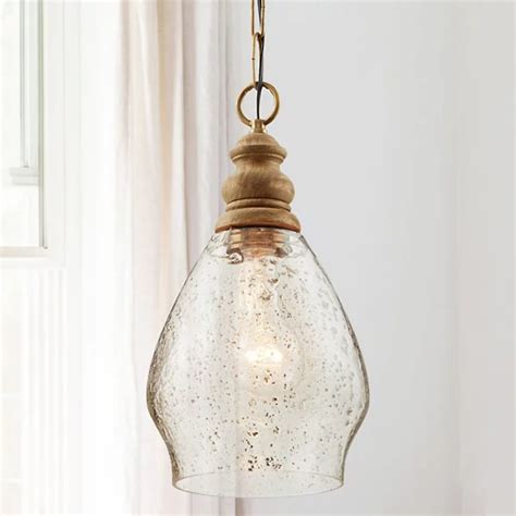 Wood And Seeded Glass Mini Pendant By Capital Lighting At