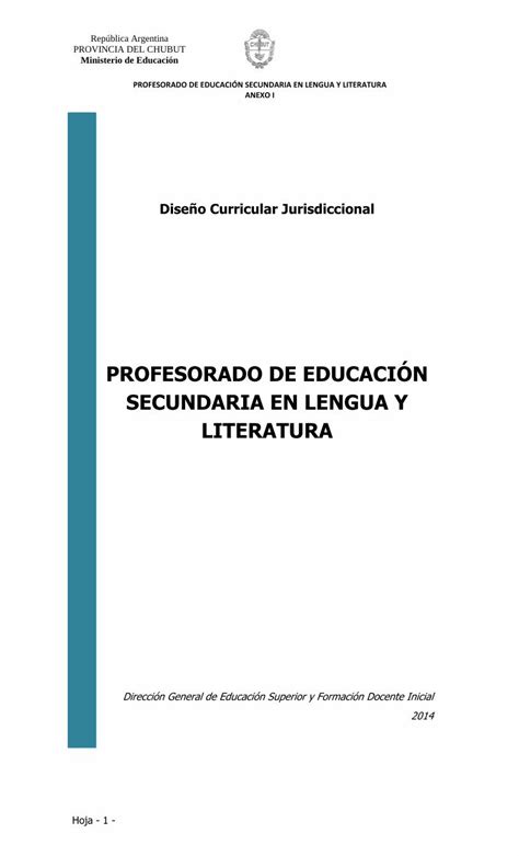 PDF Diseño Curricular Profesorado de Lengua y Literatura 2014