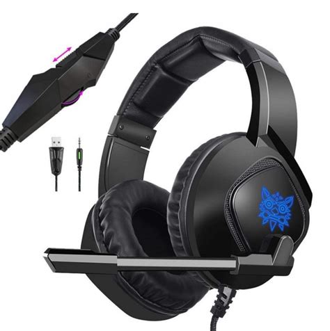Игровые наушники с микрофоном ONIKUMA K19 (USB+3.5 mm) LED PS4 PS5 ...