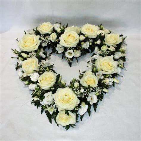 White Open Heart Funeral Flowers Aylesbury