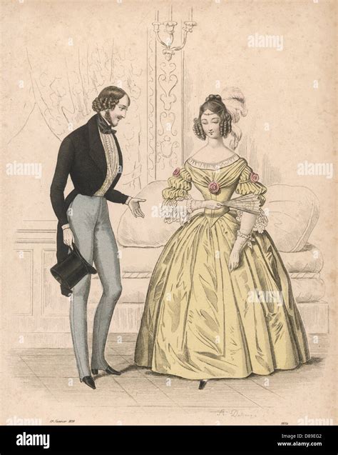 Evening Dress 1839 Stock Photo - Alamy