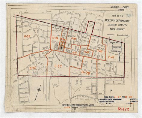 1950 Census Enumeration District Maps New Jersey Nj Mercer County Princeton Ed 11 67