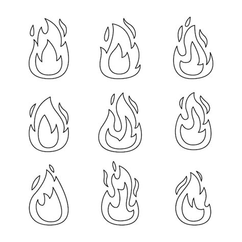 Premium Vector Hand Drawn Fire Outline Illustration