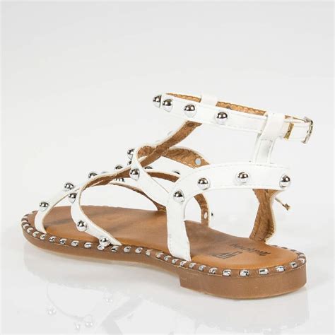 White Gladiator Sandals Qq622 Topshoesgr