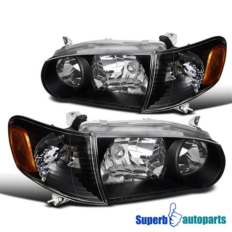 Toyota Corolla Black Crystal Headlights Corner Lamps Depo