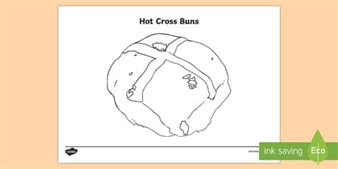 Hot Cross Buns Colouring Page Teacher Made Twinkl