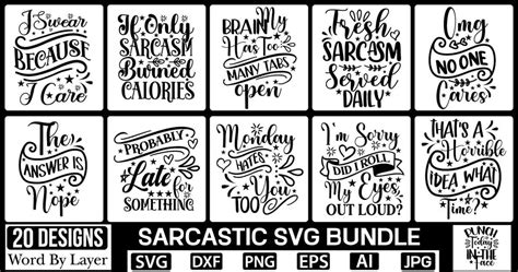 Sarcastic Svg Bundle Svg Cut File Svgs Quotes And Sayings Food And Drink