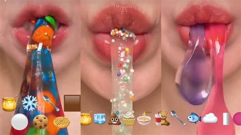 Asmr Oddly Satisfying🤤 Food Emoji🍭🍬🍫 Eating Challenge Mukbang Youtube