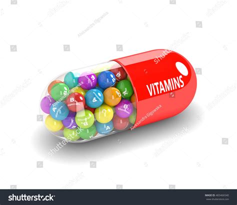 3d Rendering Vitamin Pill Granules Over Stock Illustration 483466540