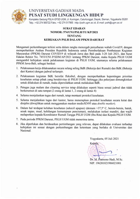 Kebijakan Pslh Pada Masa Ppkm Pusat Studi Lingkungan Hidup Ugm