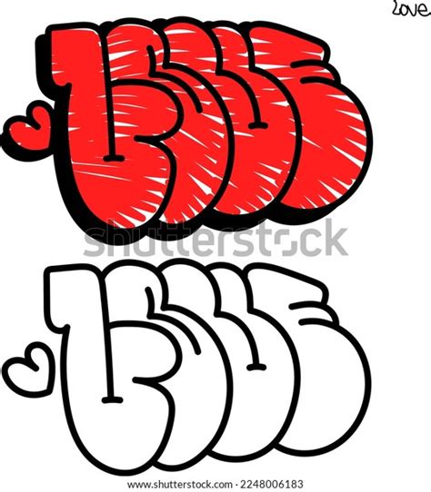 Graffiti Sketch Words Love Spray Painting Stock Vector Royalty Free