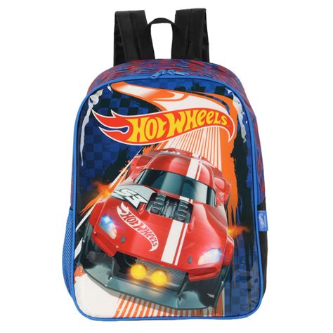 Mochila De Costa Hot Wheels Carro Juvenil Escolar Corrida Bazar Paulinho
