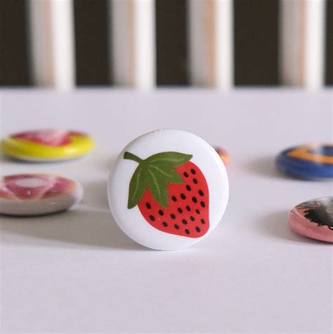 Juicy Strawberry Button Pin 1 Collectable Button Pin Badges For
