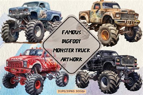 Famous Bigfoot Monster Truck Artwork Graphic By Earthstudiotomo