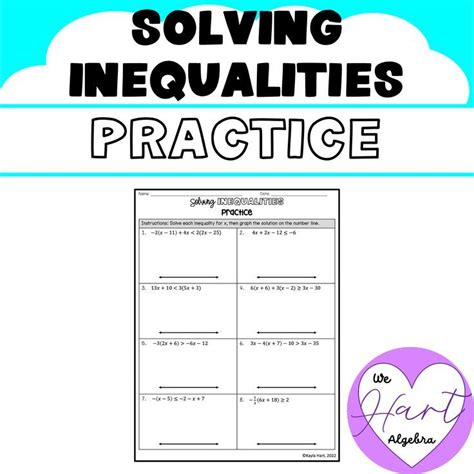 Solving Linear Inequalities Independent Practice Worksheet Graphing