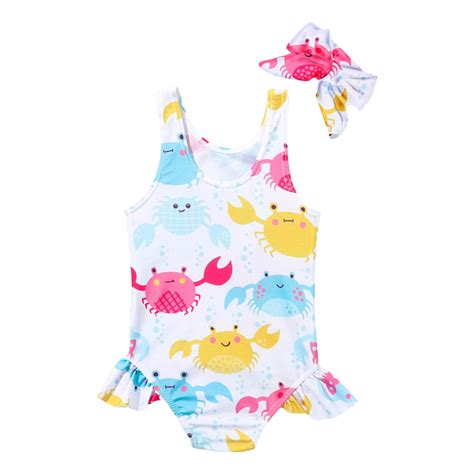 Gubotare Baby Girl Bathing Suit Baby Girl One Piece Swimsuit Kid Sleeveless Beach Bikini Bathing